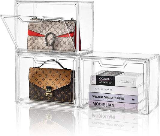 Purse Organizer for Closet - Clear Acrylic Handbag Display Case