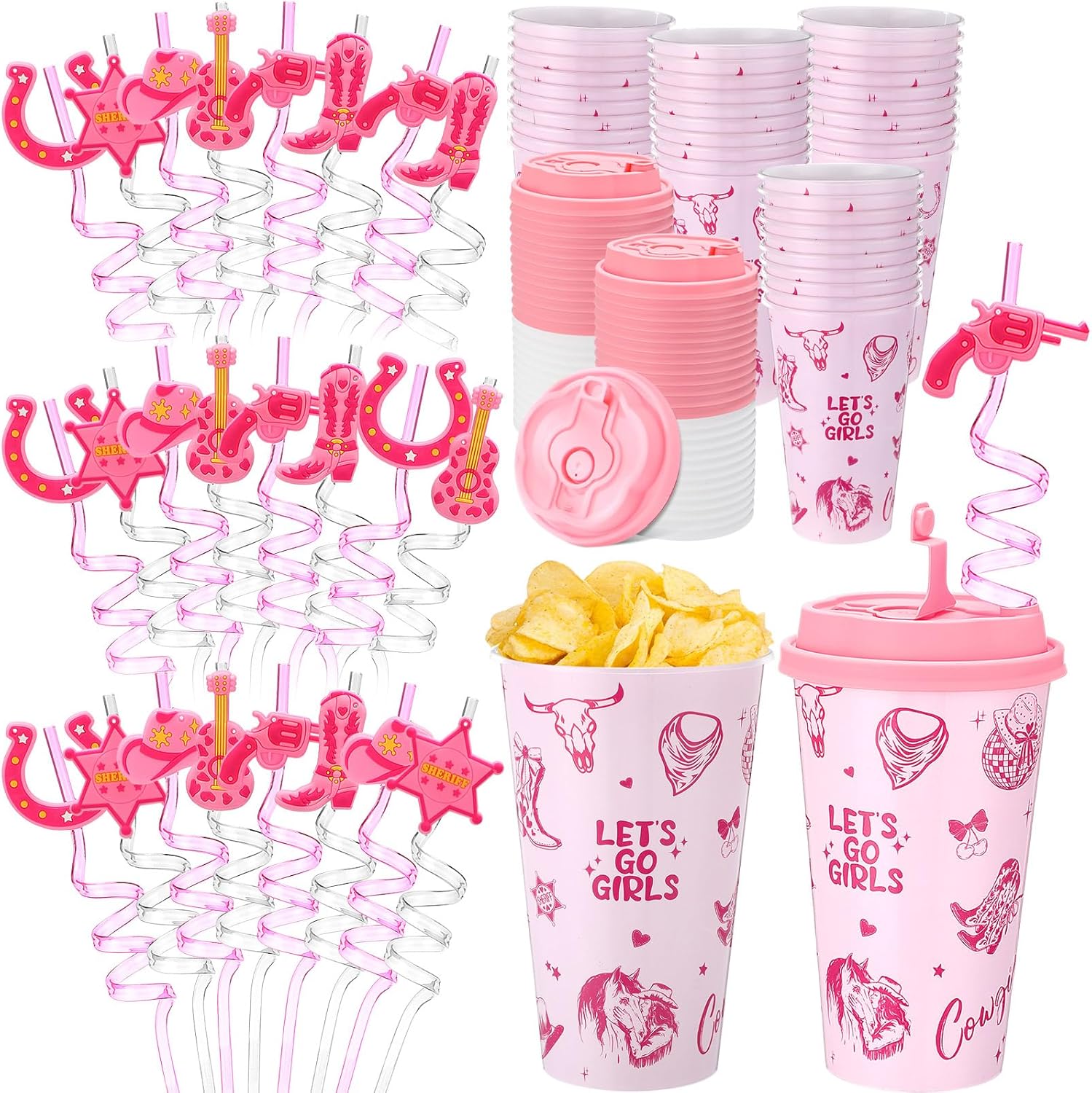 Yungyan 36 Sets Pink Cowgirl Party Favors for Birthday Fun