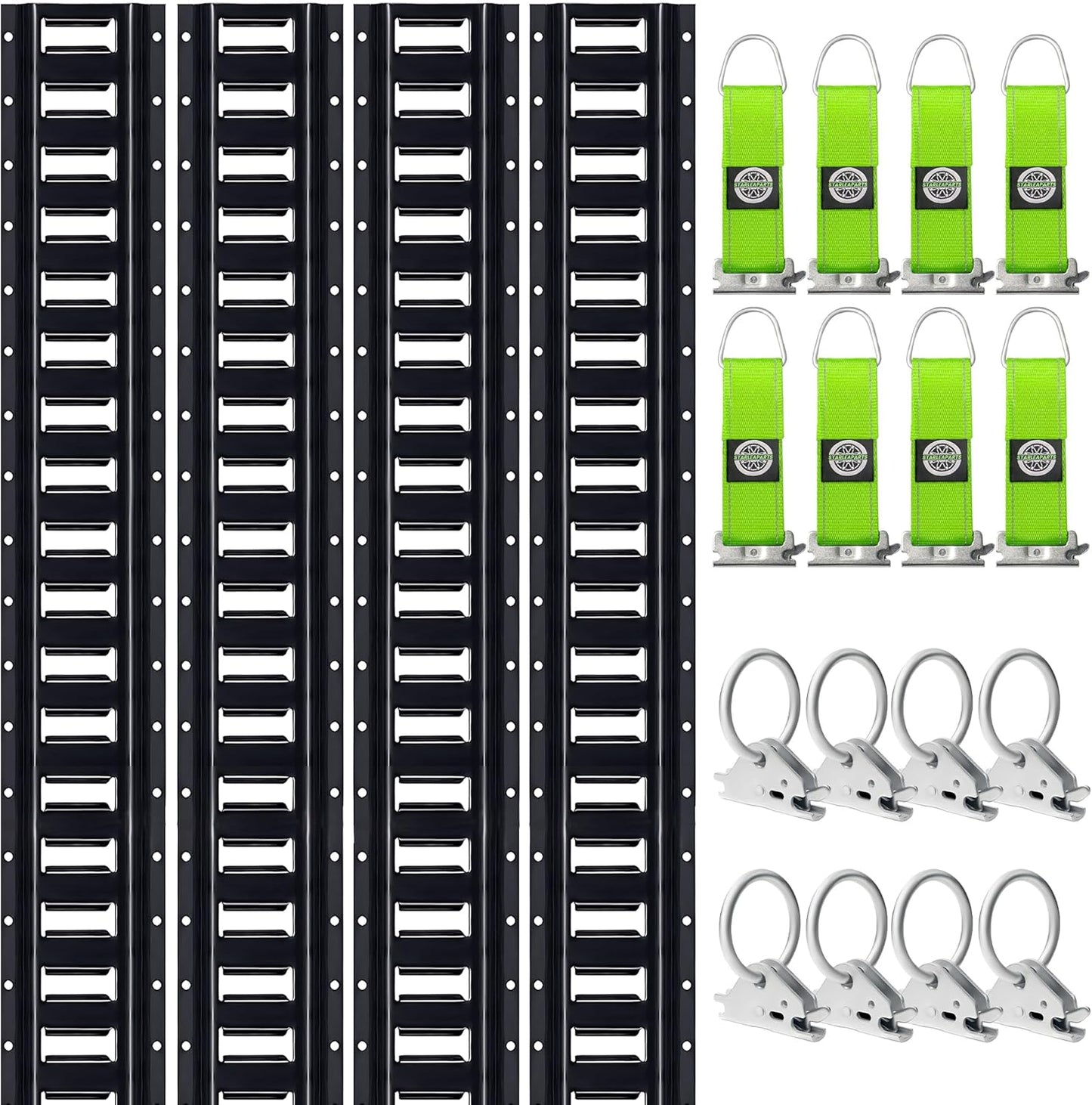 8ft E Track Rail Tie-Down Kit - Heavy Duty 4 Pack System