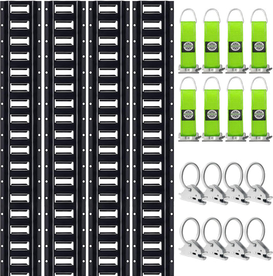 8ft E Track Rail Tie-Down Kit - Heavy Duty 4 Pack System