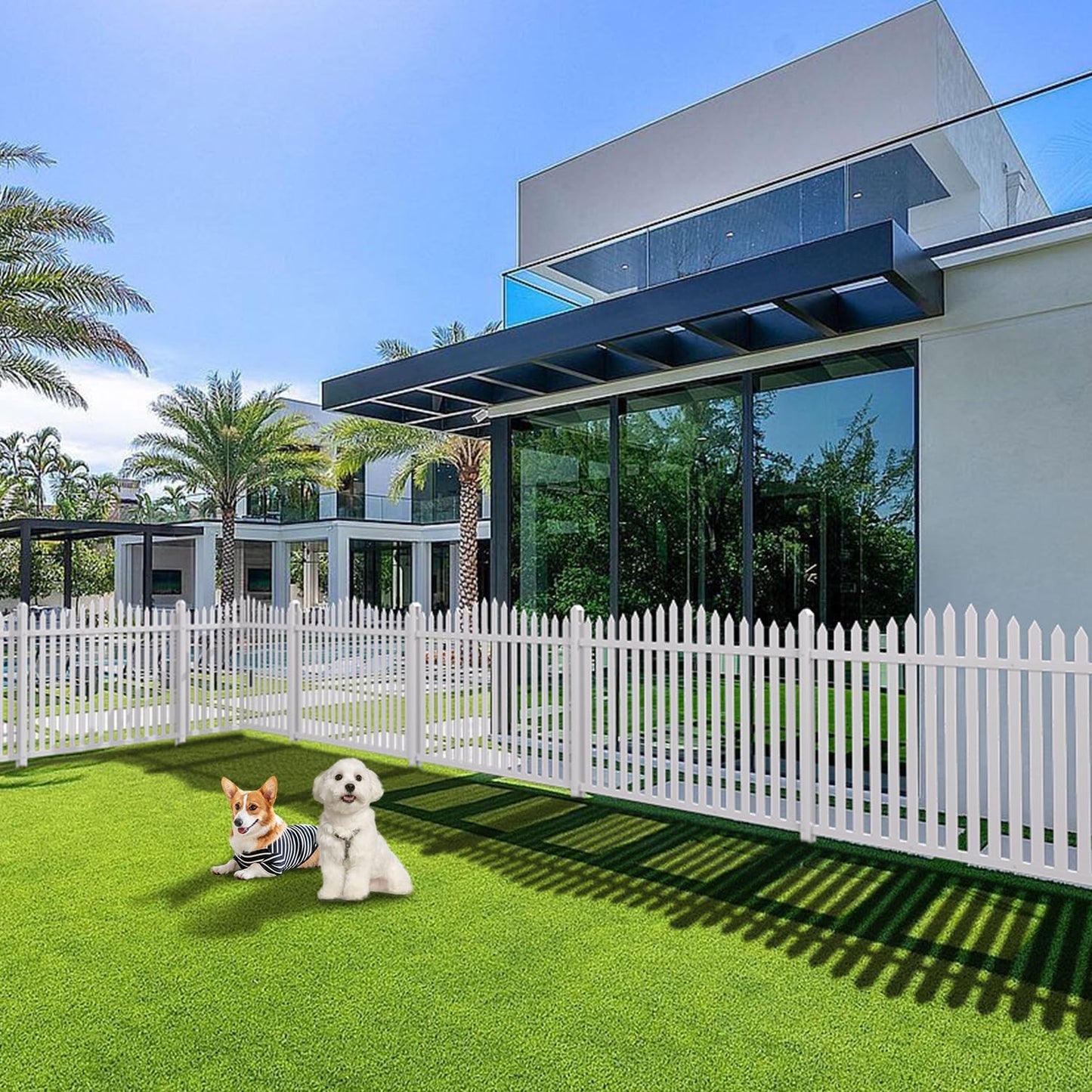 White Vinyl Fence Panels 36H x 84W - Decorative & Safe for Patio