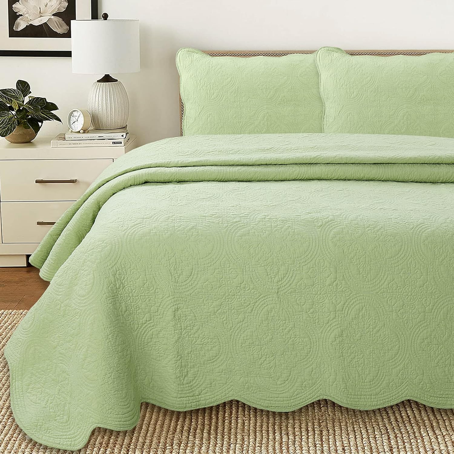 Cozy Line Home Fashions 100% Cotton Medallion Quilt Set