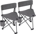 Tripod Camping Chairs 2 Pack - Lightweight Foldable Stool with Back
