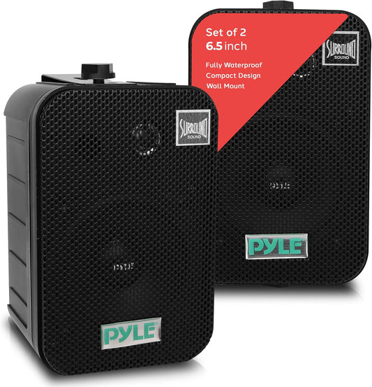 Pyle 2 Way Speaker System Pair - 500W Peak Power for Outdoors