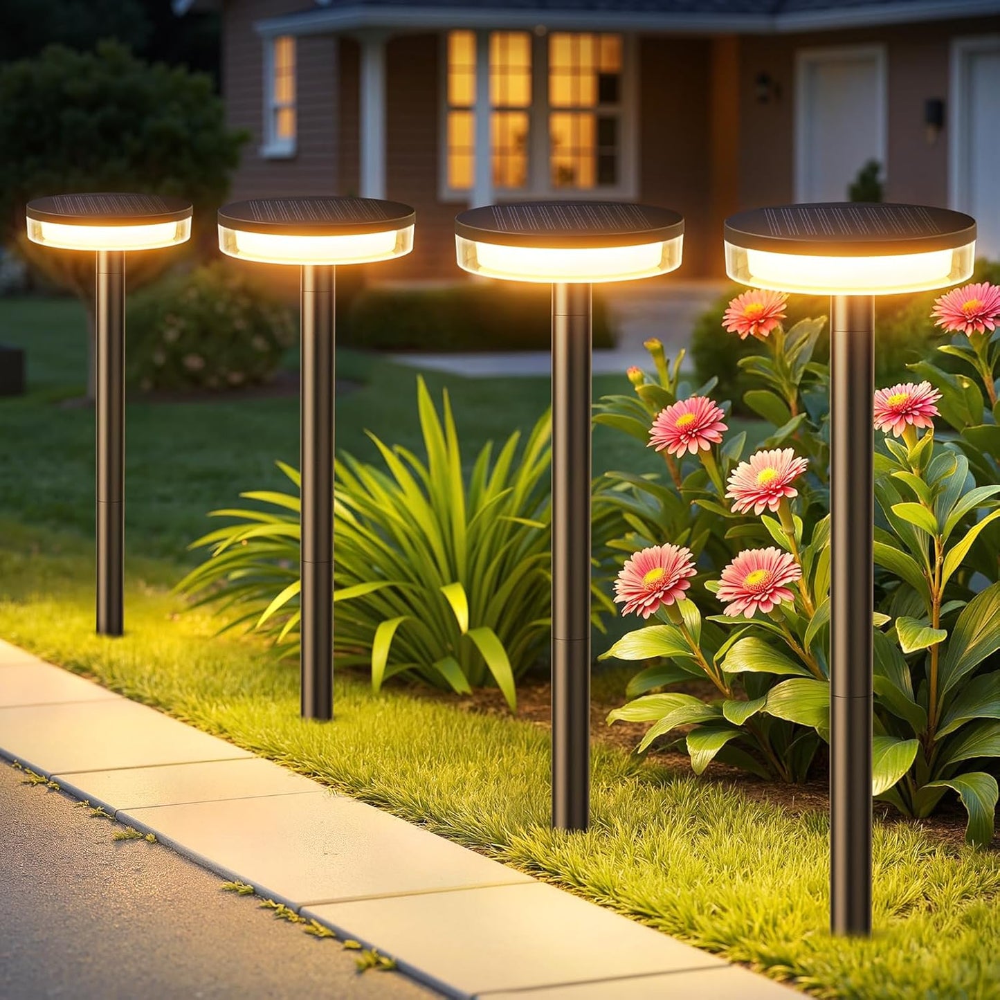 LETMY Solar Pathway Lights Outdoor - 2X Brighter & Waterproof