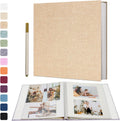 Photo Album Self Adhesive 13x12 Khaki Scrapbook - Holds 300 Photos