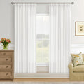 Ivory White Pinch Pleated Linen Curtains 72 in Panels - Soft Light