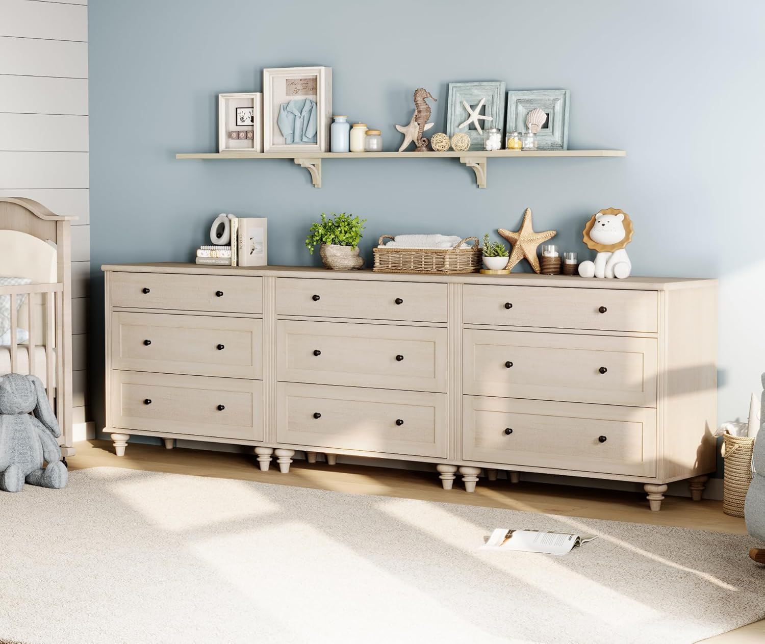 WAMPAT Kids Dresser with 9 Drawers for Bedroom and Nursery