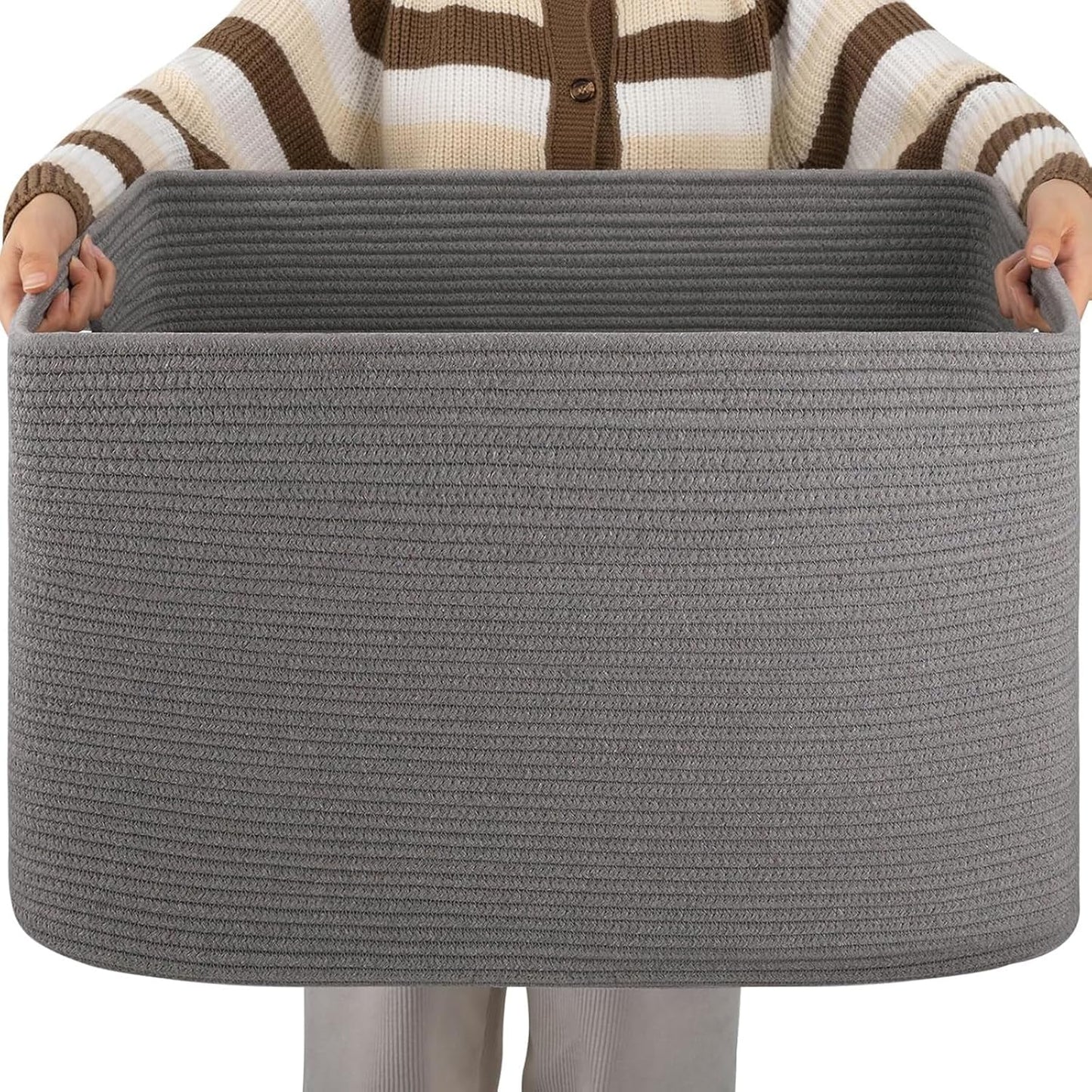 XXLarge Rectangle Blanket Basket for Storage and Organizing