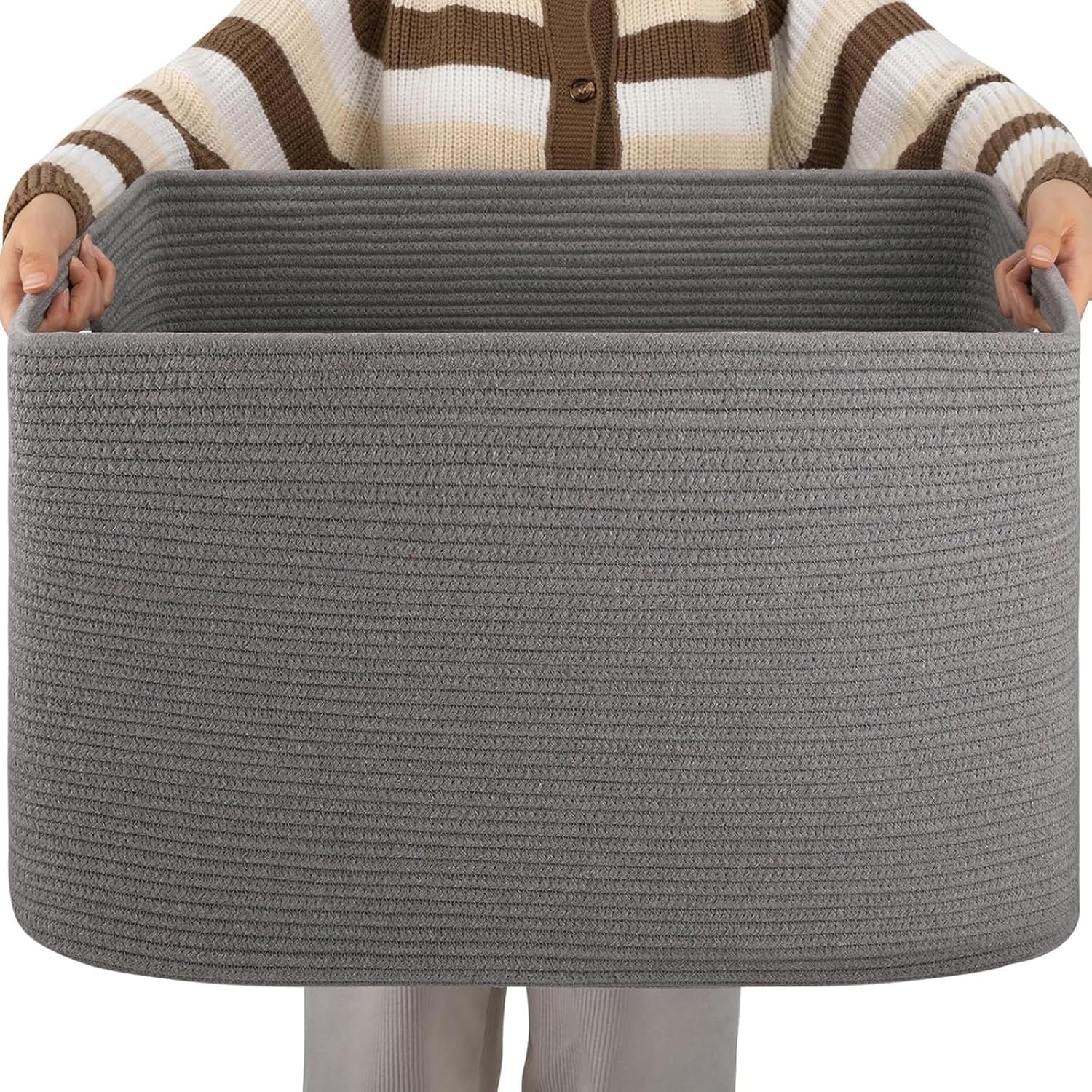 XXLarge Rectangle Blanket Basket for Storage and Organizing