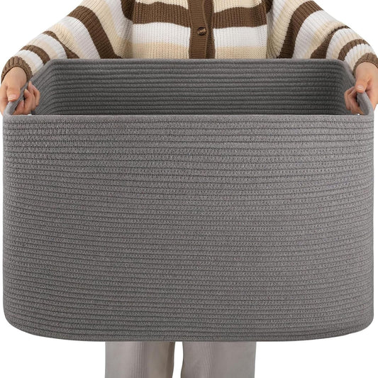 XXLarge Rectangle Blanket Basket for Storage and Organizing