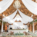 4 Panels White Wedding Ceiling Drapes 5ft x 30ft - Sheer Chiffon