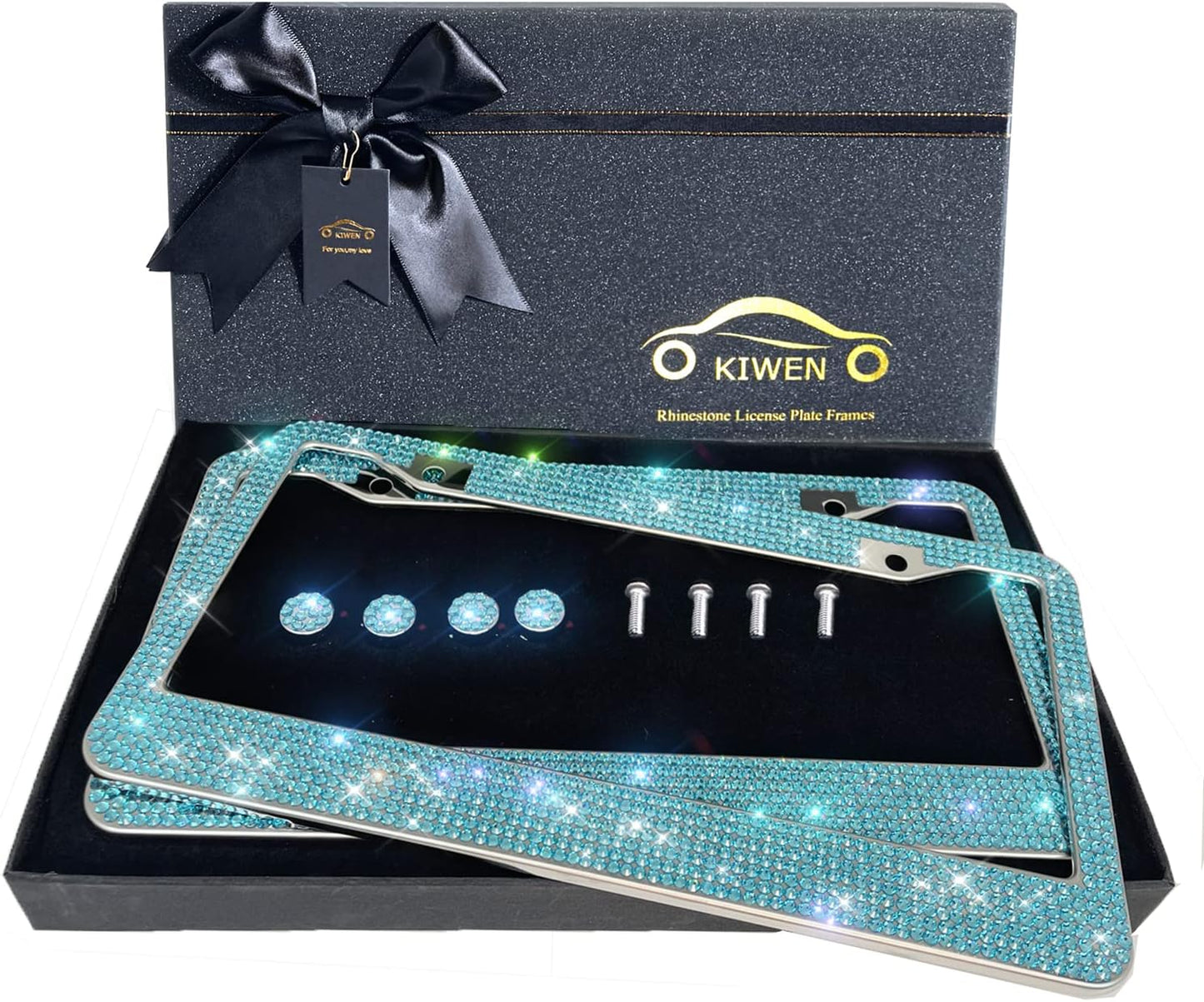 Bling License Plate Frames with Rhinestones for Women Gifts
