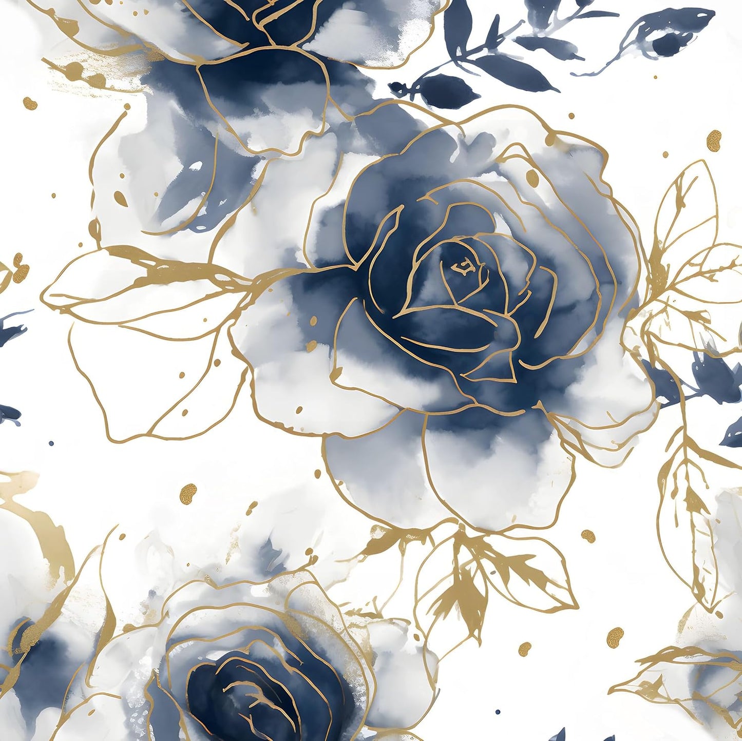 Blue Floral Wallpaper Peel and Stick for Modern Home Decor