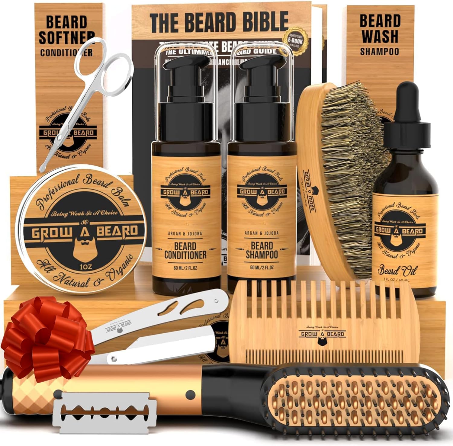 Beard Straightener Grooming Kit for Men - Complete Care Set