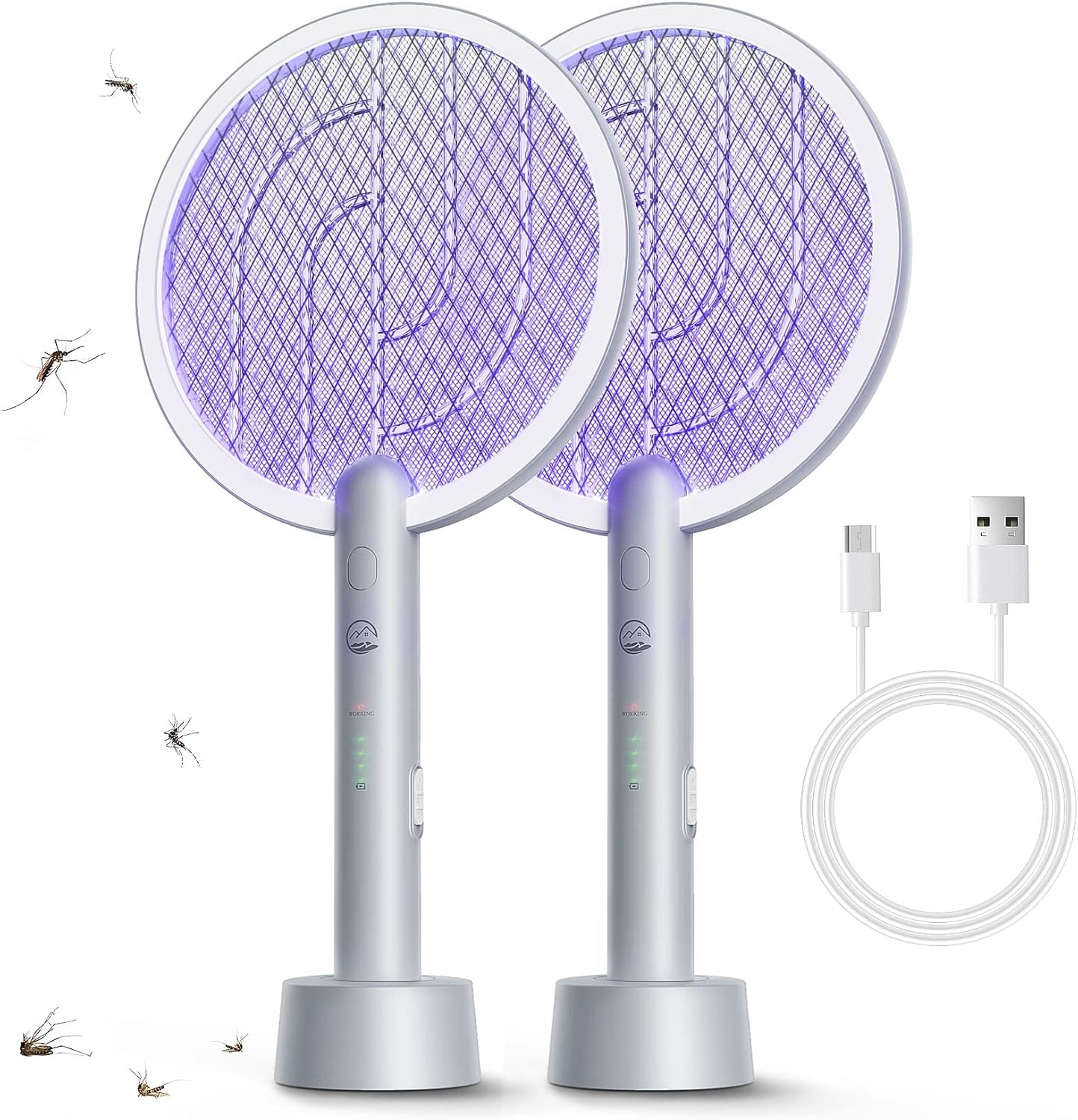 Electric Fly Swatter Racket - 2 in 1 Bug Zapper for Pest Control