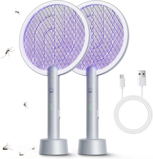 Electric Fly Swatter Racket - 2 in 1 Bug Zapper for Pest Control