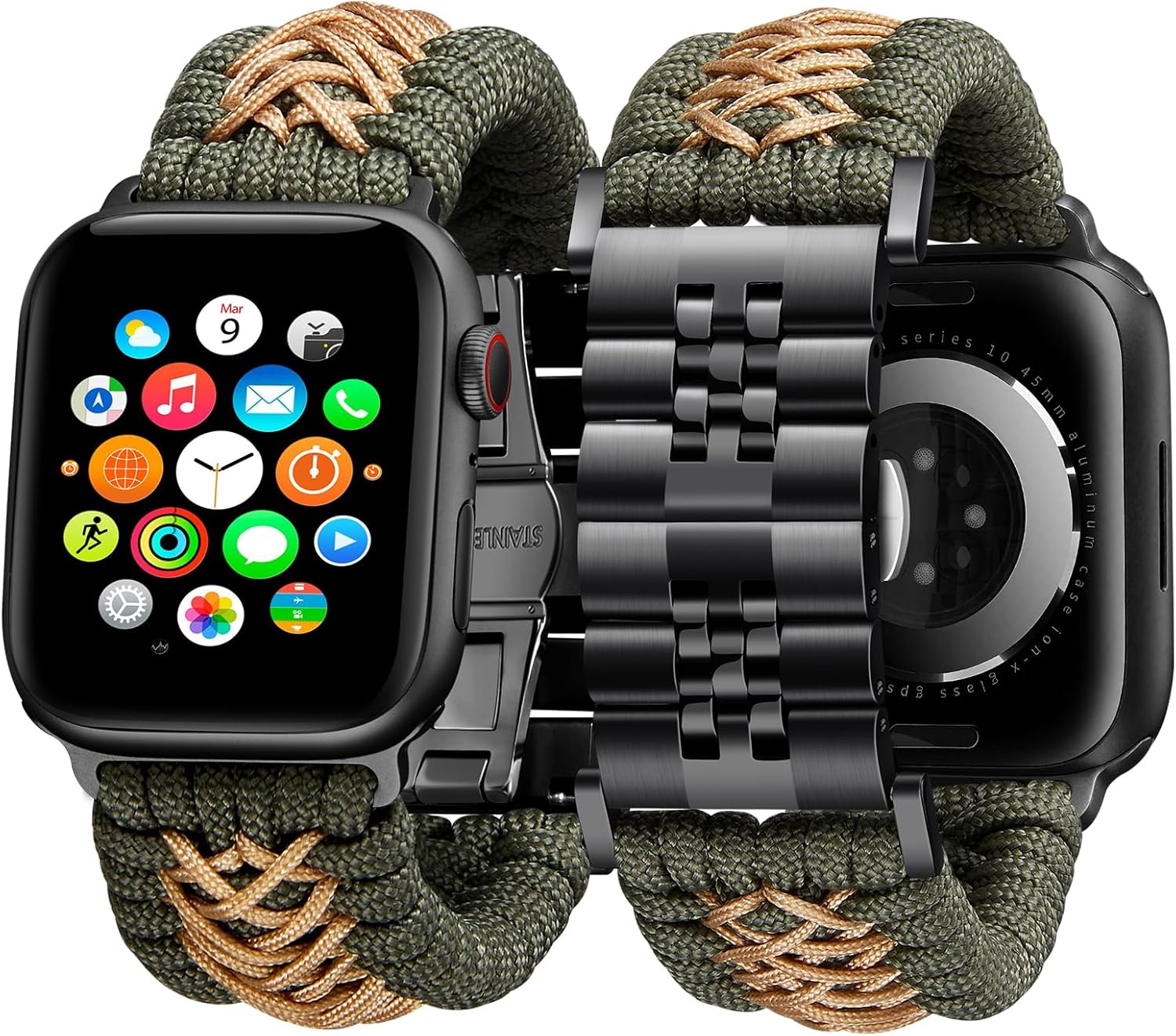 BINLUN Braided Paracord Apple Watch Band for All Series Models
