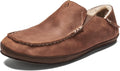 OLUKAI Moloa Slipper Men's Premium Leather Slip On - All-Day Comfort