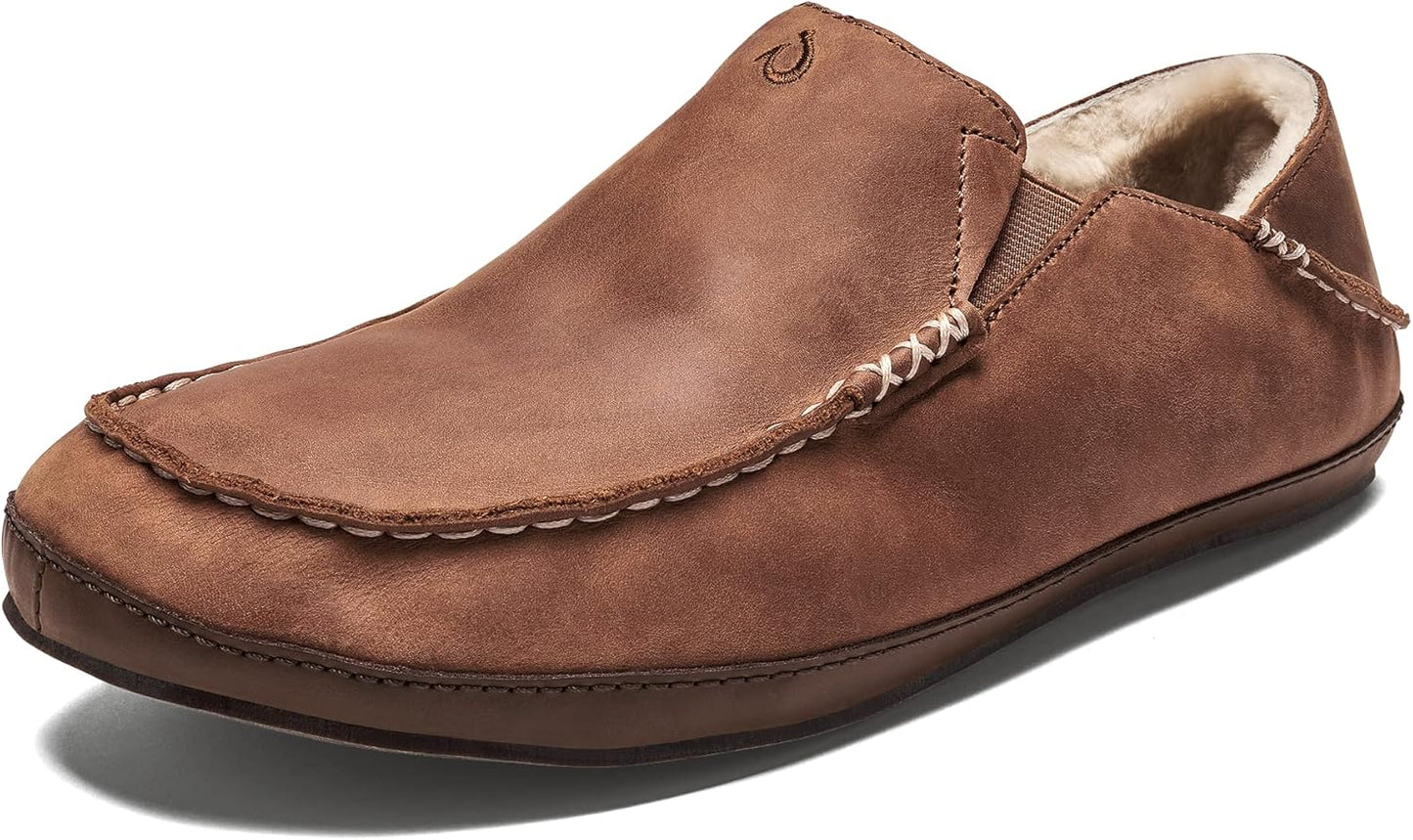 OLUKAI Moloa Slipper: Premium Leather Slip On Shoes for Comfort