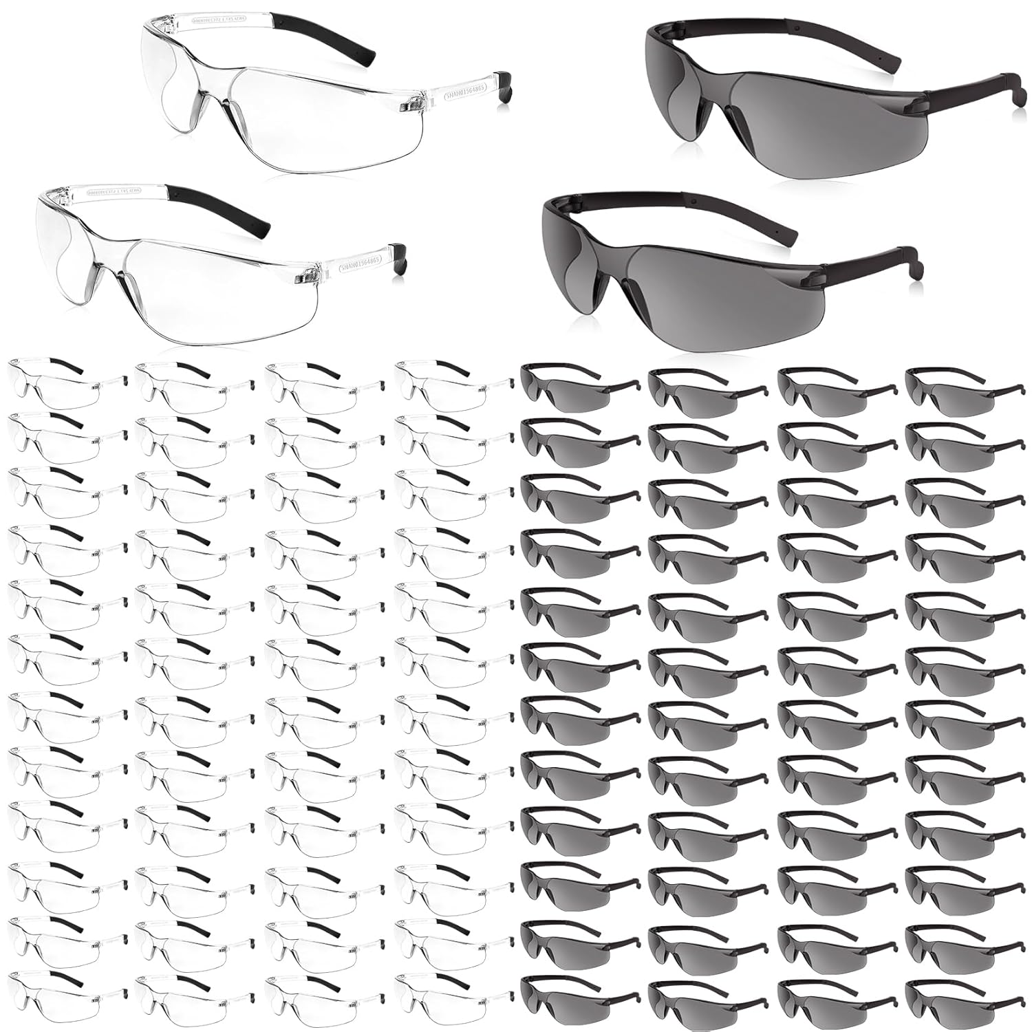 Safety Glasses Bulk of 100 ANSI Z87.1 Protective Eyewear