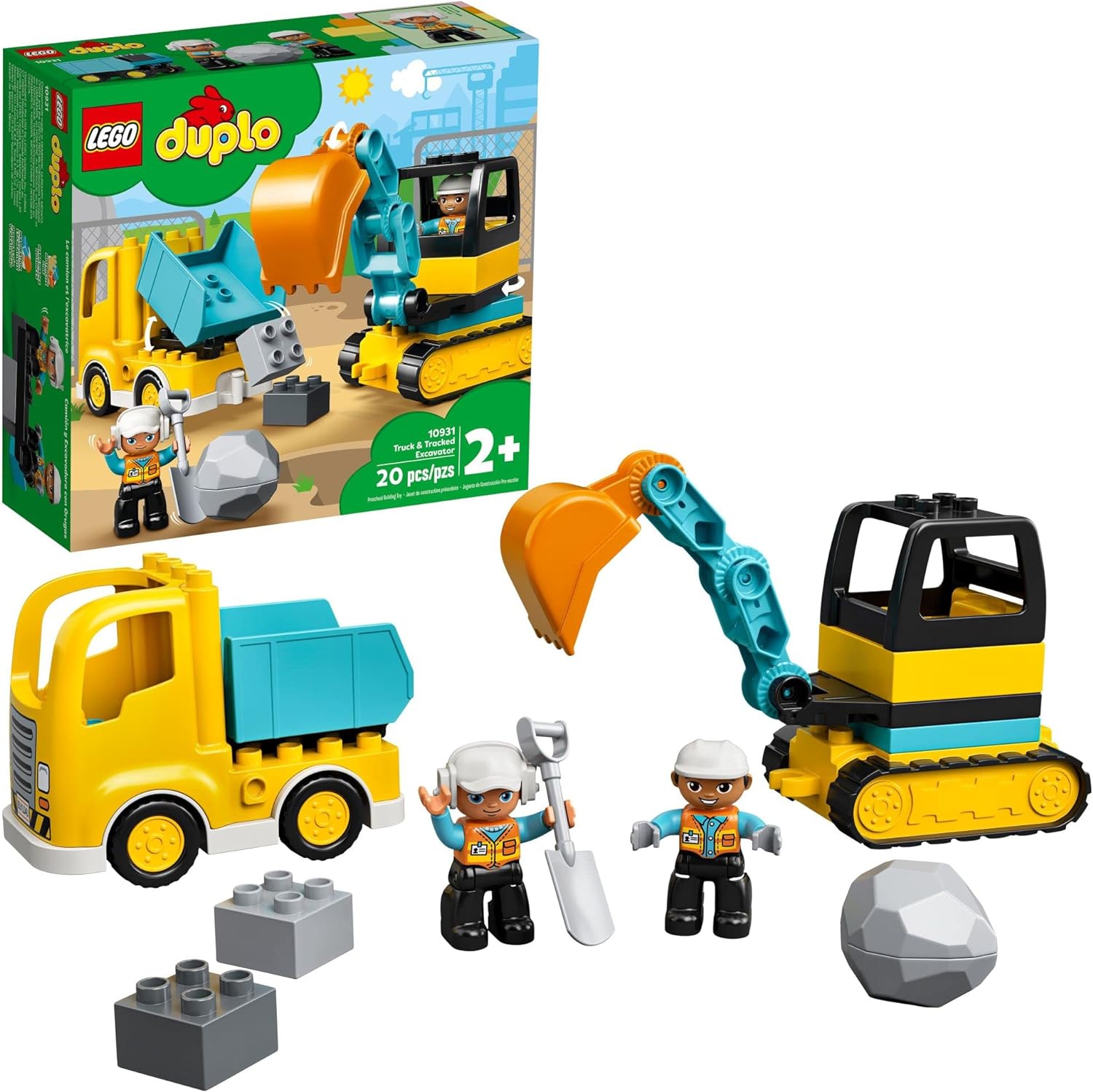 LEGO DUPLO Town Truck & Excavator: Fine Motor Skills Development Toy