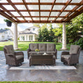 Wicker Outdoor Furniture Patio Conversation Set - 6 Piece Gray