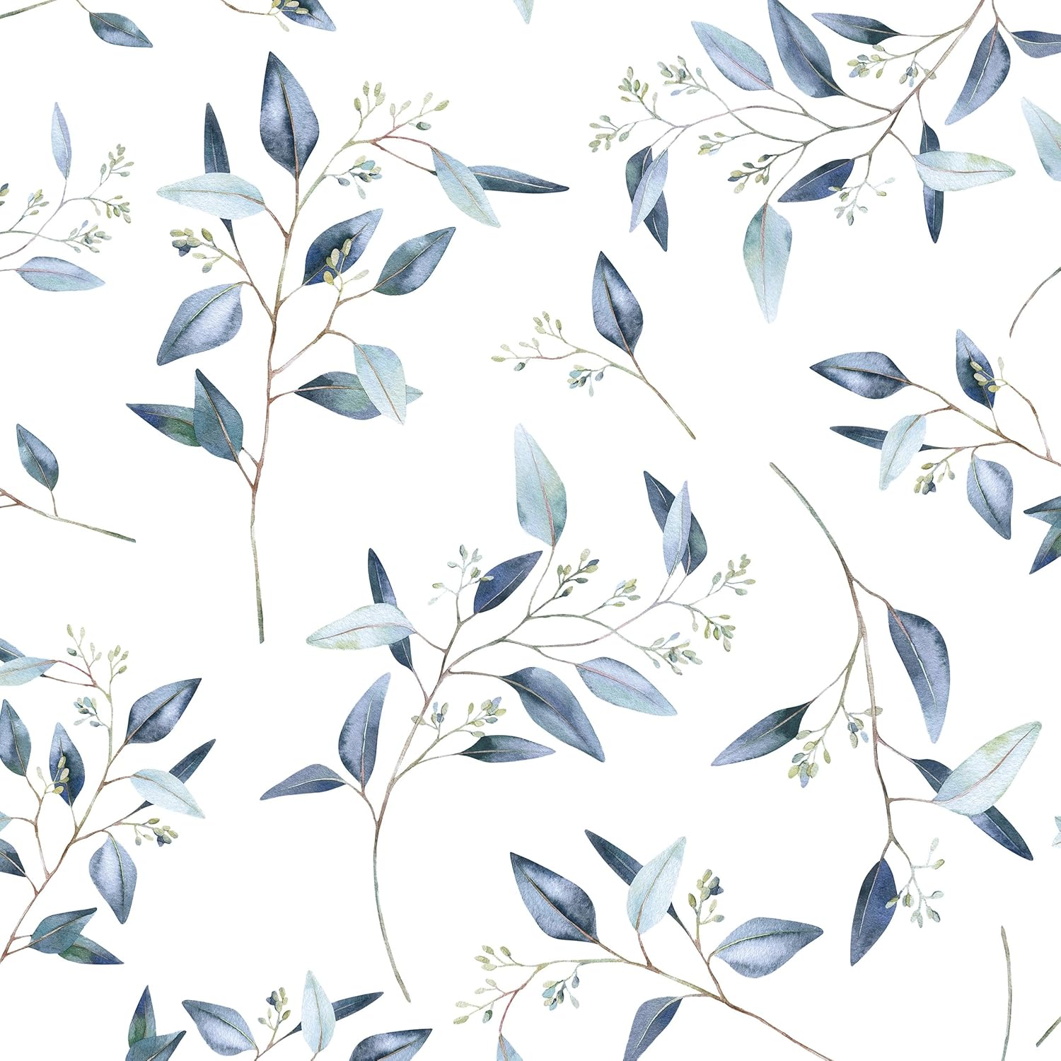 Blue Leaf Contact Paper for Vintage Floral Home Decor