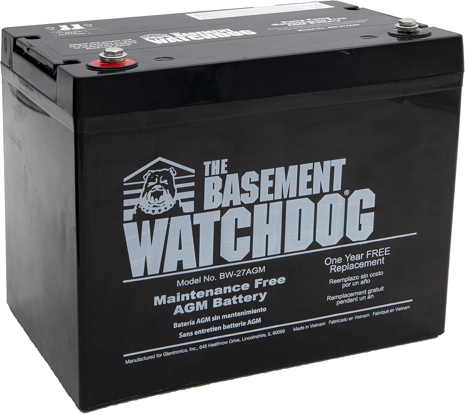 Basement Watchdog Maintenance Free AGM Battery for Sump Pumps