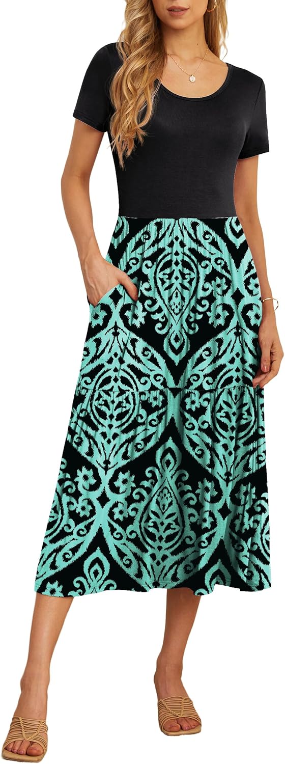 GRECERELLE Women's Summer Casual Maxi Dress with Pockets