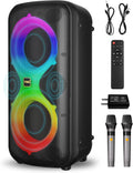 YMG Karaoke Machine 300W Party Speaker with 2 Wireless Mics - Powerful