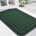 Front Door Mat 36x24 Green - Non-Slip Natural Rubber Dirt Trapper
