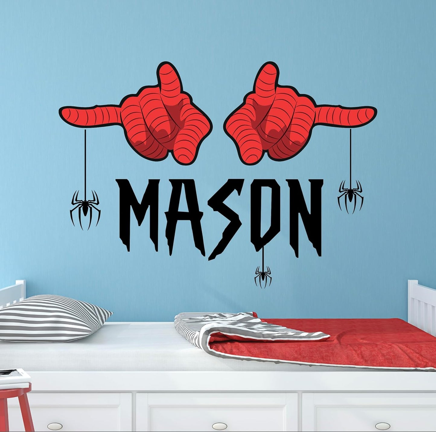Personalized Spider Wall Decal for Kids - Whimsical Decor