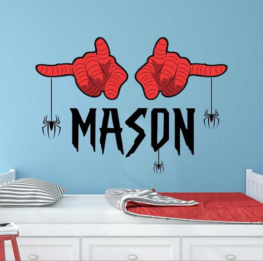 Personalized Spider Wall Decal for Kids - Whimsical Decor