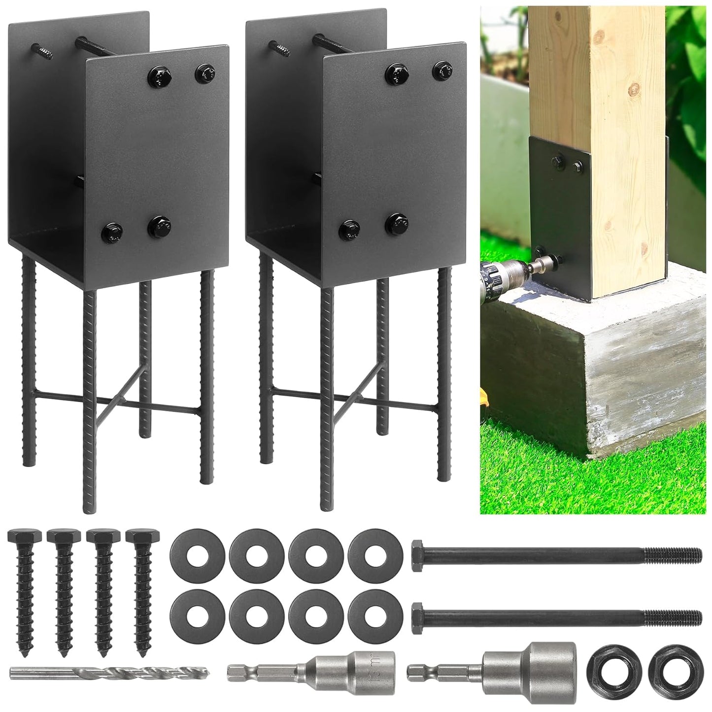 Heavy-Duty U-Shape Post Holder Bracket for Fence and Deck