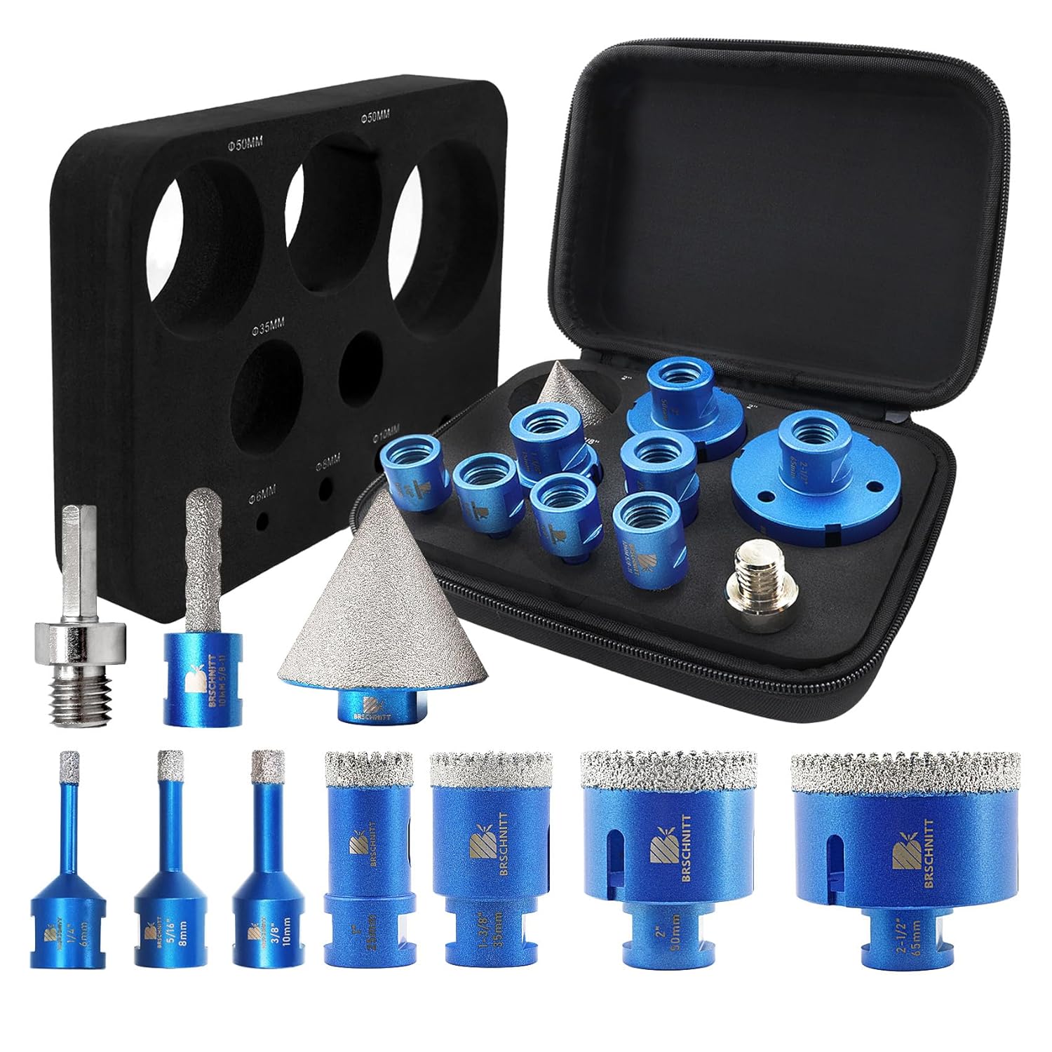 Tile Hole Saw Kit Diamond Core Drill Bit Set for Porcelain Tile