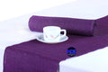 MDS 15 PCS Purple Burlap Table Runner 12 x 108 in - Rustic Wedding