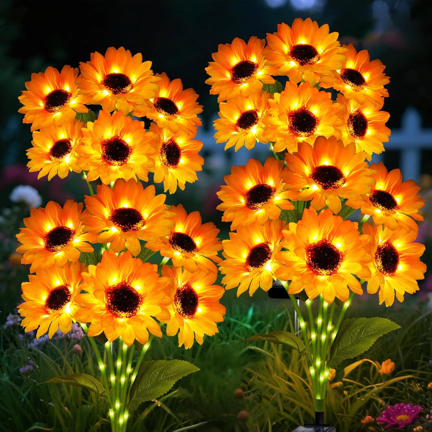 Solar Garden Lights Outdoor with 24 Sunflower LED Decor