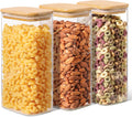 ComSaf 1.8 Qt Rectangle Glass Storage Containers with Lids - Space