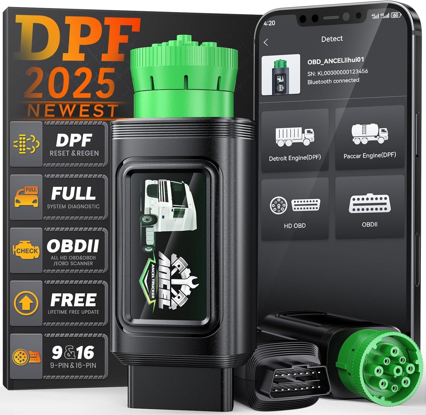 ANCEL HD110 Heavy Duty Truck Scanner for Diesel Engines