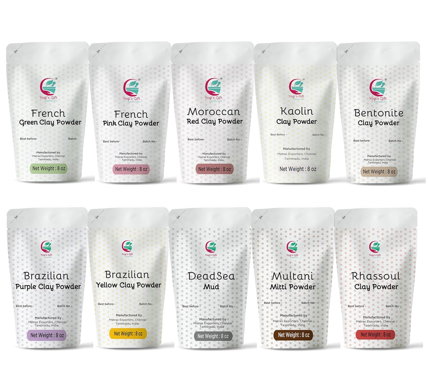 Pack of 10 Clays for Mask Making & Soap Making - Best Value