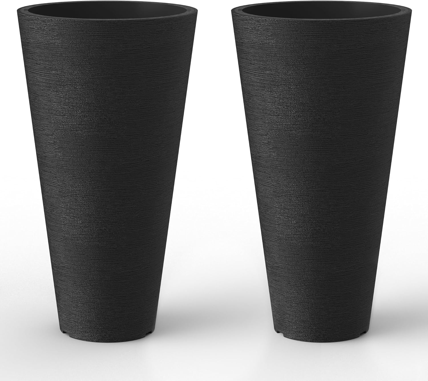 Kante Tall Round Planter Set of 2 for Indoor Outdoor Use