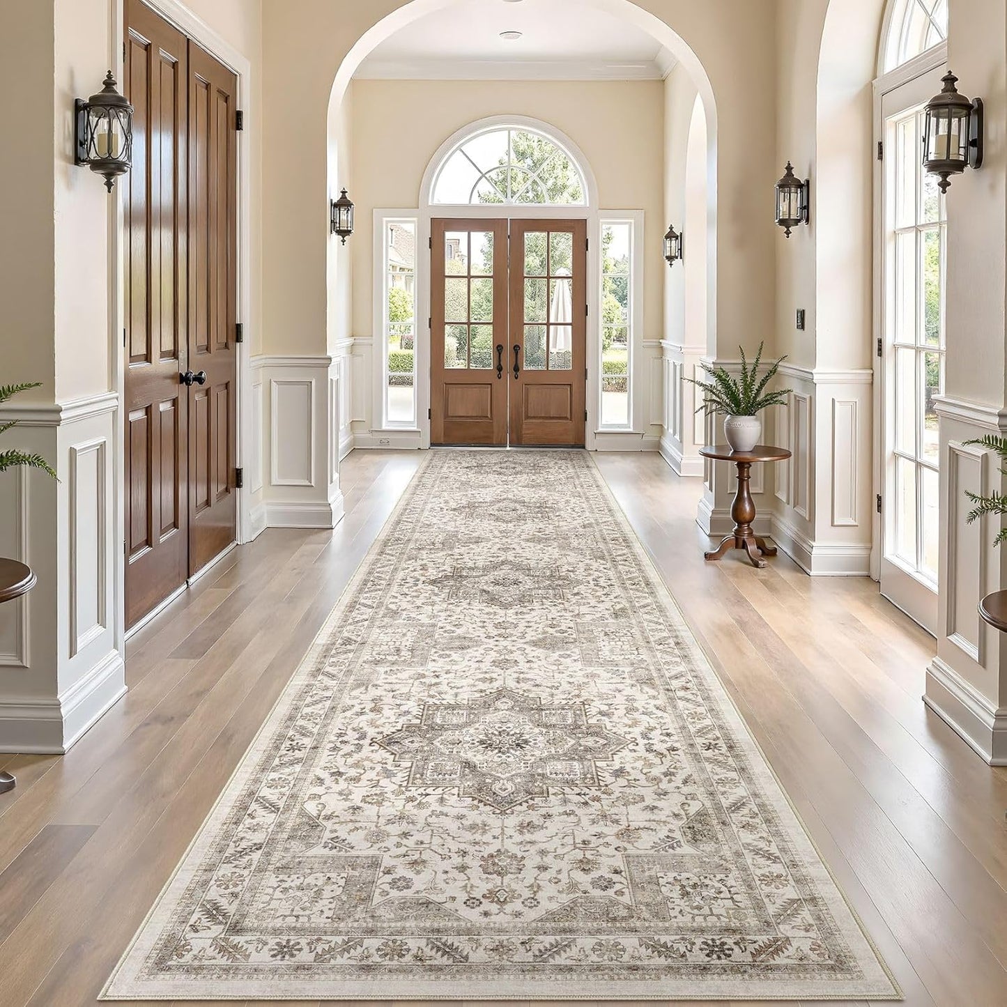 Vintage Hallway Runner Rug: Soft Washable Non-Slip Entryway Rug