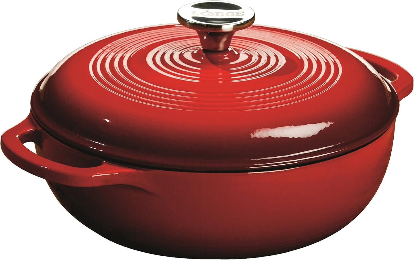 Lodge 3 Quart Enameled Cast Iron Dutch Oven for Versatile Cooking
