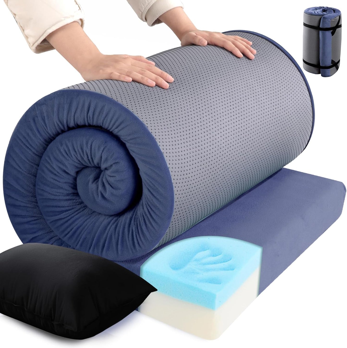 HOMBYS Memory Foam Camping Mattress: Portable Comfort!