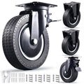 Rigid 8 in Caster Wheels Set of 4 Heavy Duty - 3200 lb Capacity