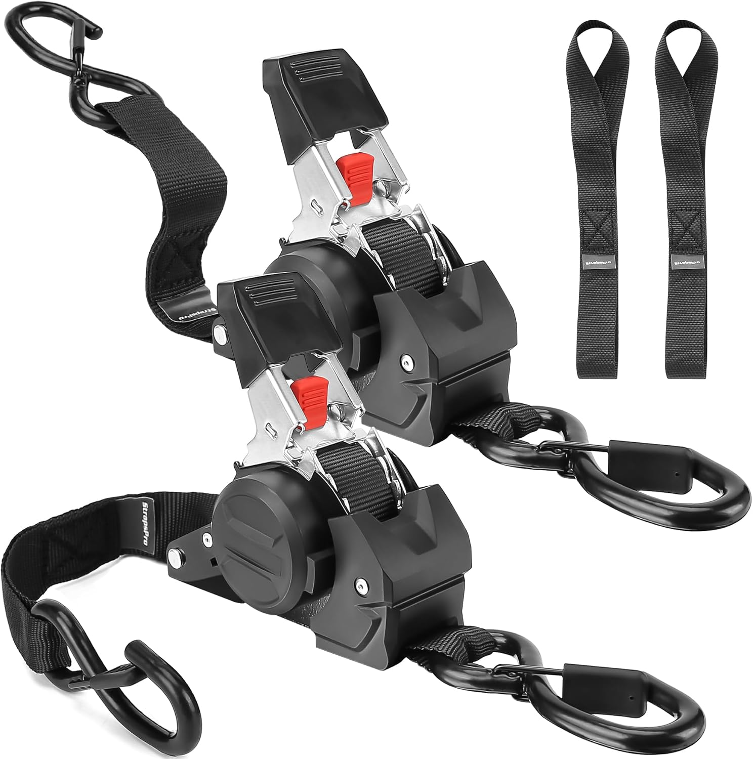 Retractable Ratchet Straps with 1763lb Break Strength for Cargo