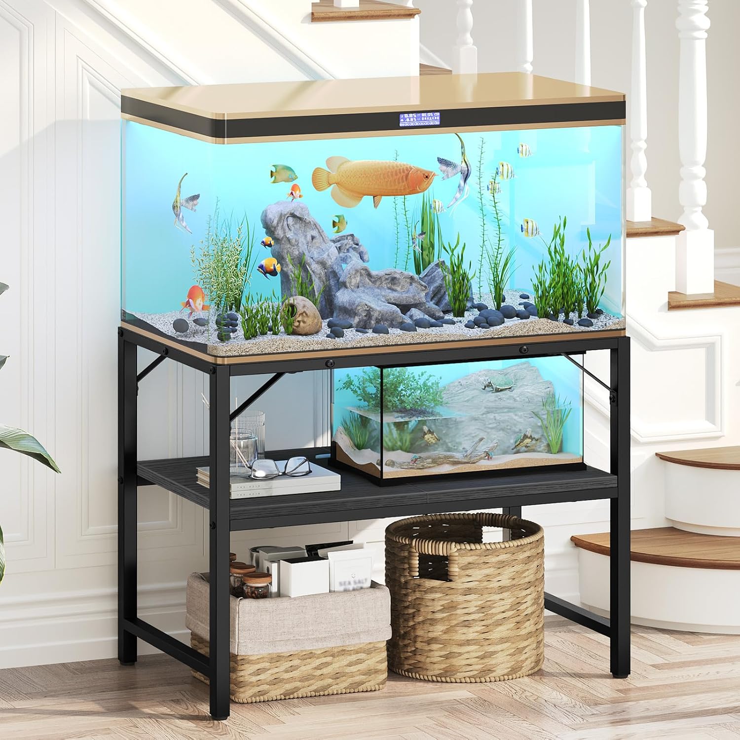 40-50 Gallon Fish Tank Stand with 2-Tier Storage Shelves