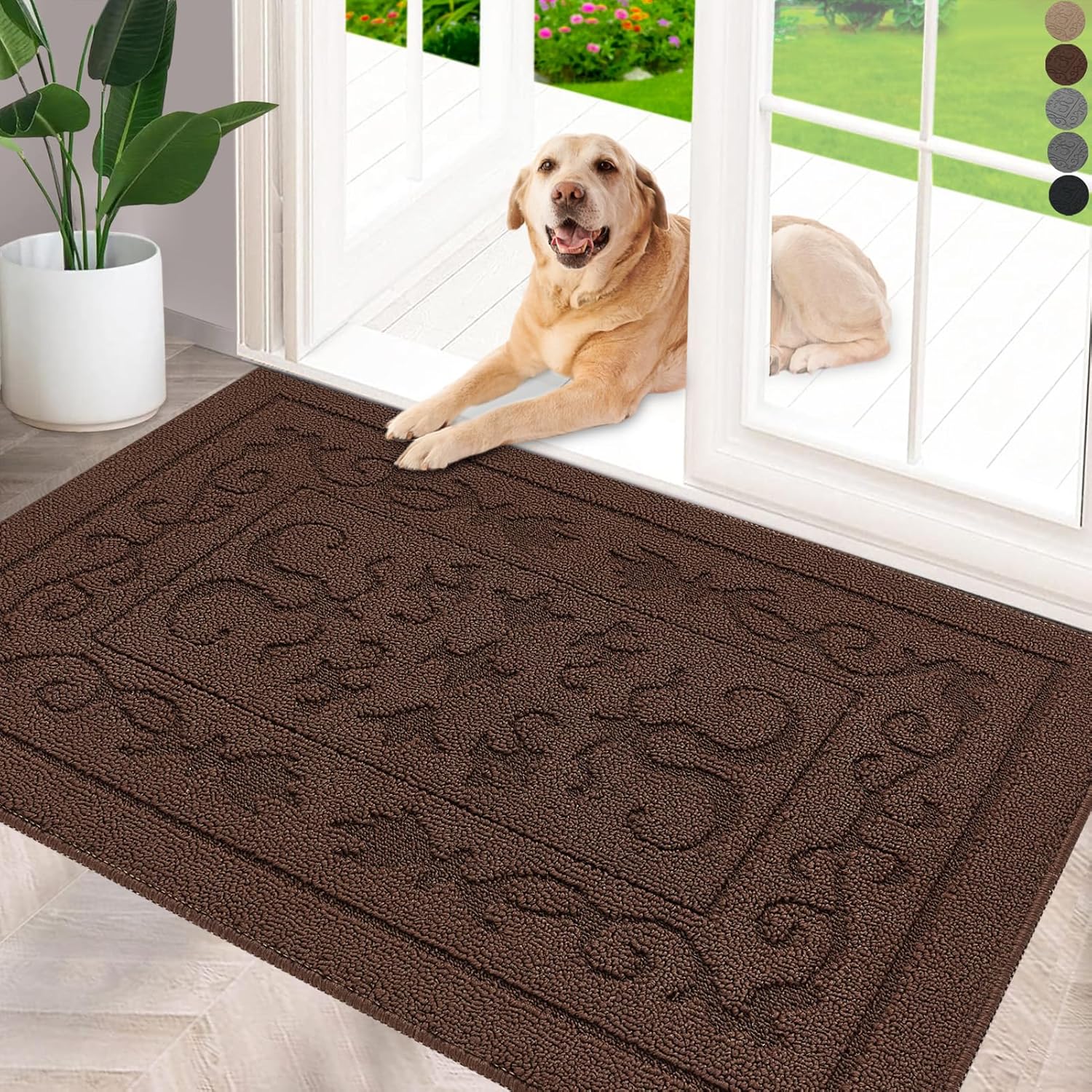FONEYI Indoor Door Mat 32in x 48in for Dirt Trapping and Safety