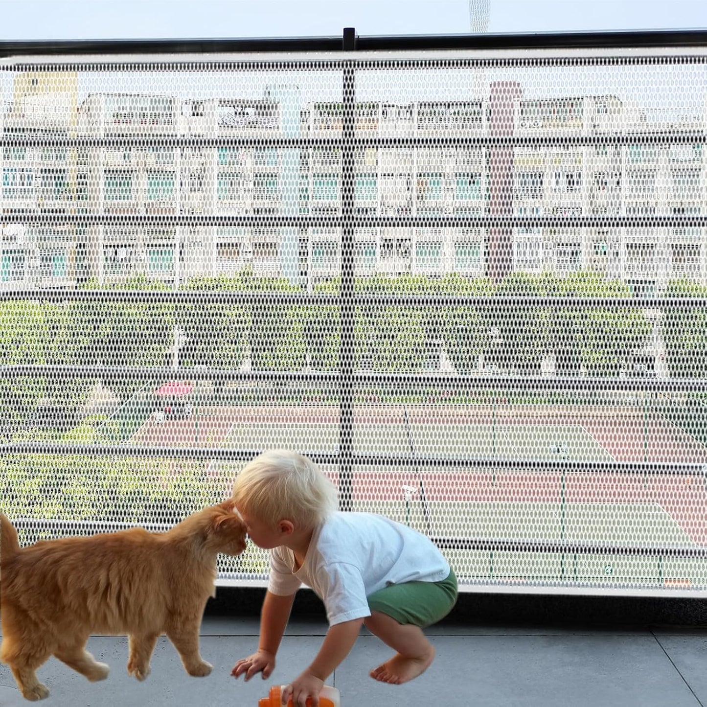 15ft x 3ft Balcony Safety Net for Kids & Pets - White